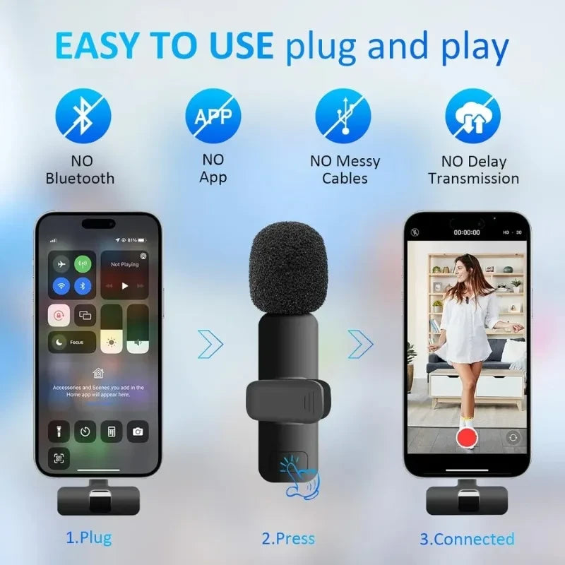 Wireless Clip-on Lavalier Microphone